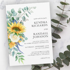 Invitación Rústicos girasoles y Rosas Boda floral