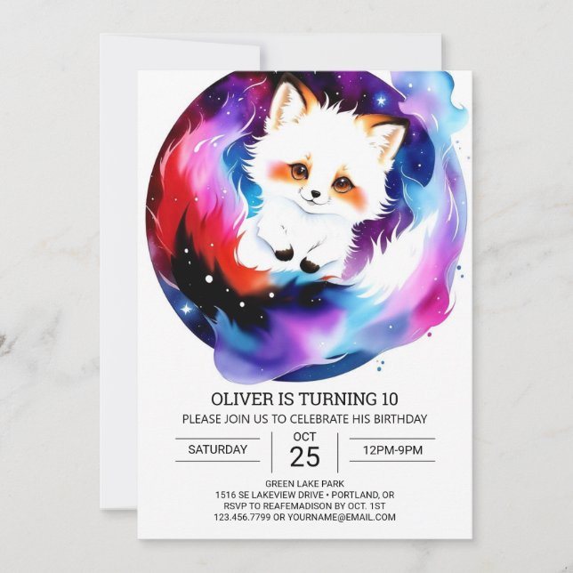 Invitación Rústicos zorros en el cumpleaños forestal (Anverso)