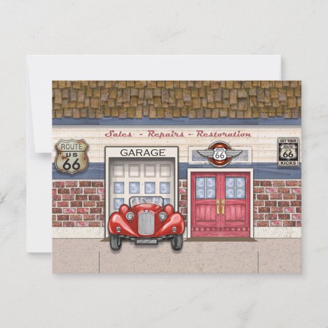 Invitación Ruta 66 - Coches de época- (Anverso)