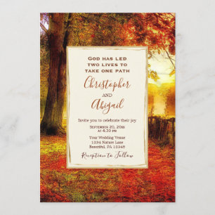 Invitación Ruta de la Naturaleza El otoño deja Boda cristiano