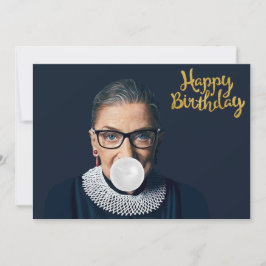 Invitación Ruth Ginsburg Soplando Chicle Feliz Cumpleaños