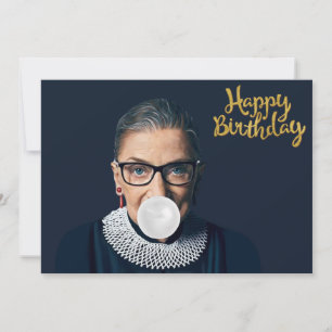 Invitación Ruth Ginsburg Soplando Chicle Feliz Cumpleaños