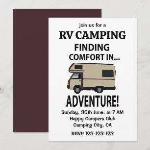 Invitación RV Camping Adventure Happy Camper Ring