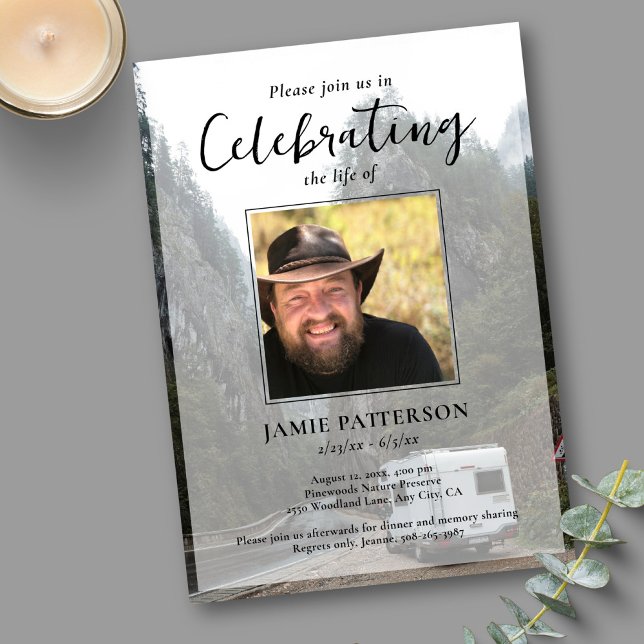 Invitación RV RVer Camper Celebration of Life, Funeral Photo (Subido por el creador)