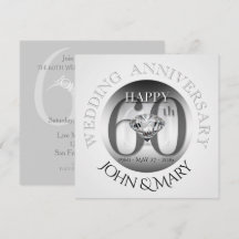 Invitación S de aniversario de bodas de diamante 6