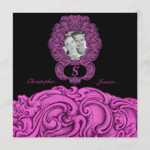 Invitación S - El alfabeto Falck (rosa) (boda)
