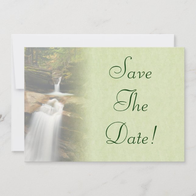 Invitación Sabbaday Falls Boda Guardar la Fecha (Anverso)