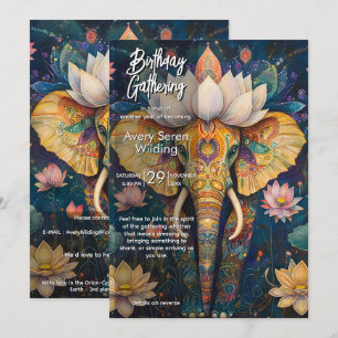 Invitación Sabiduría Antigua   Diseño de Elefante