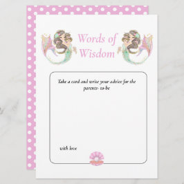 Invitación Sabiduría de Sirena Baño de Bebé Marrón Bajo el Ma