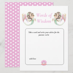 Invitación Sabiduría de Sirena Marrón Baby Shower Bajo el Mar