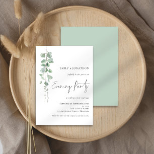Invitación Sabio moderno. Fiesta nocturno de Eucalyptus Boda