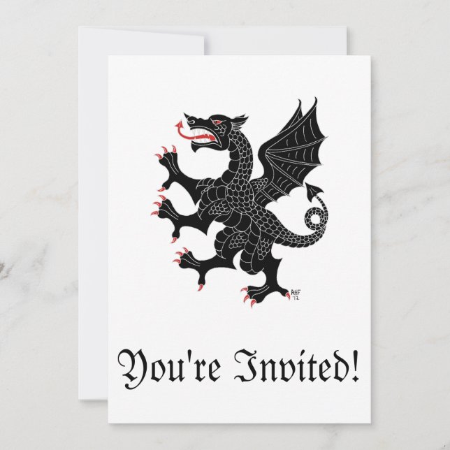 Invitación Sable Rampant Dragon (Anverso)