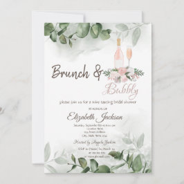Invitación Sabor de vino Eucalyptus Verdor Brunch & Bubbly