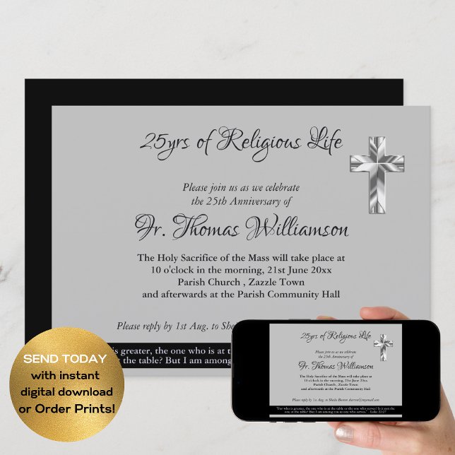 Invitación Sacerdote Deacon 25° aniversario de la Ordenación  (Subido por el creador)