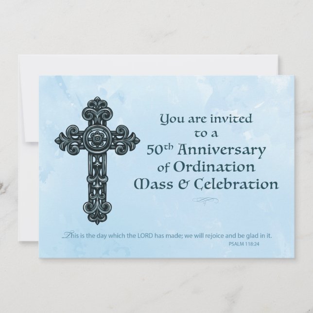 Invitación Sacerdote del 50° aniversario de la Ordenación, Or (Anverso)