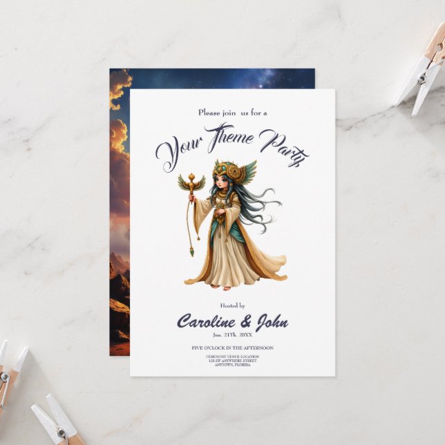 Invitación Sacerdotisa Celestial de la Pirámide Dorada.  (Anverso/Reverso In Situ)
