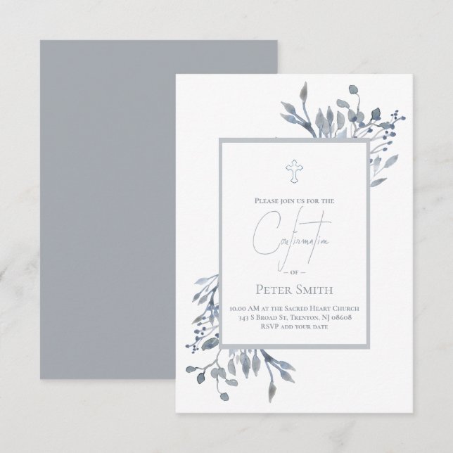 Invitación Sacramento católico de confirmación (Anverso / Reverso)