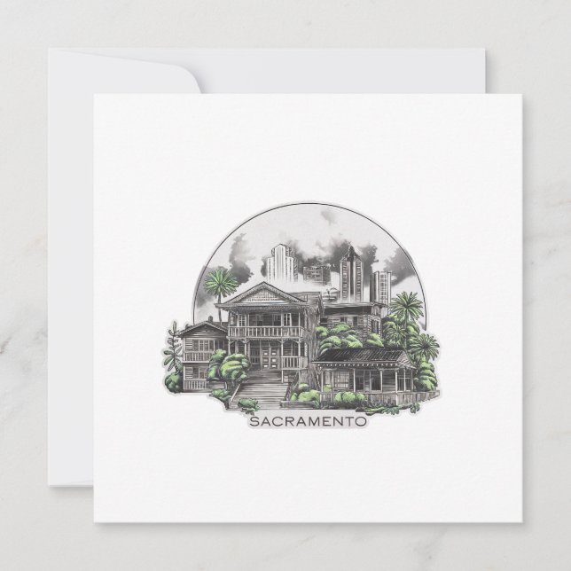 Invitación Sacramento City California Estados Unidos (Anverso)