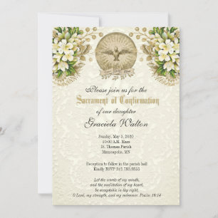 Invitación Sacramento de confirmación Católica religiosa