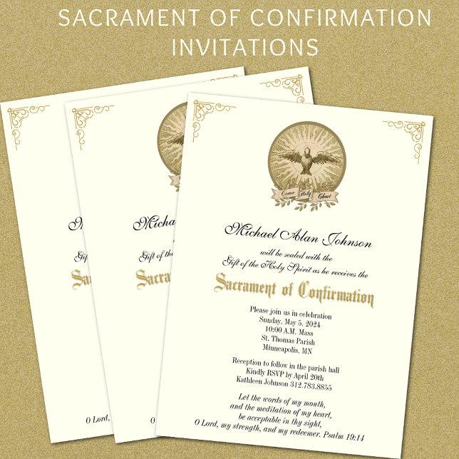 Invitación Sacramento de confirmación Católica religiosa (Subido por el creador)