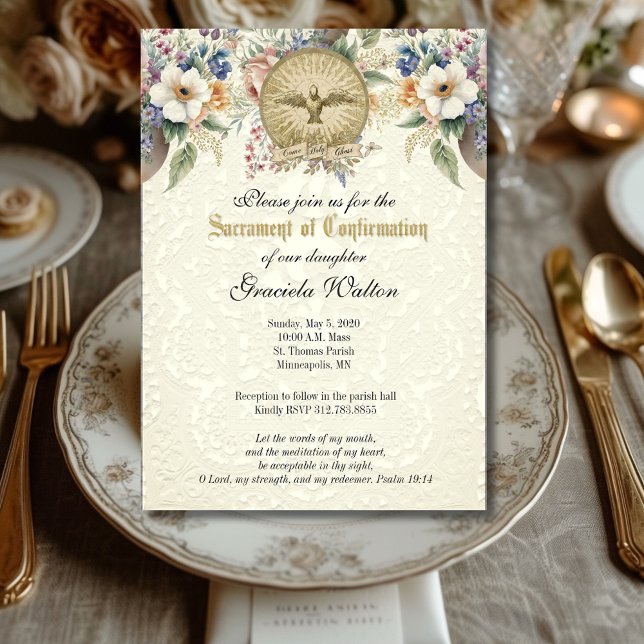 Invitación Sacramento de confirmación Católica religiosa (Subido por el creador)