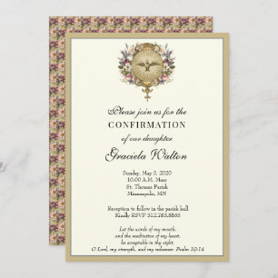 Invitación Sacramento del Espíritu Santo católico de la confi
