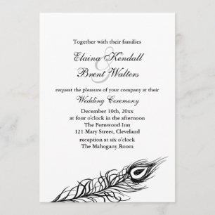 Invitación Sacuda sus plumas de cola que casan blanco de la