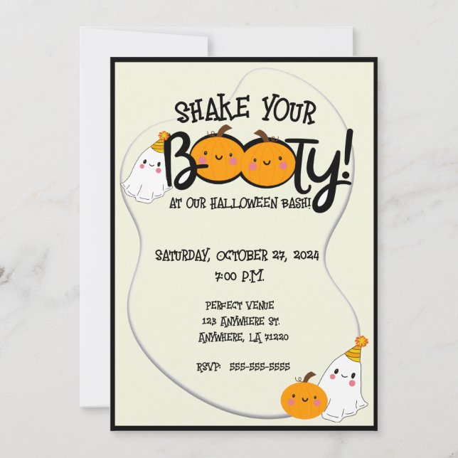 Invitación Sacuda tu Booty Halloween Party Invitation (Anverso)
