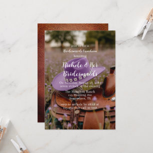 Invitación Saddle en la valla con Gorras Bridesmaids Luncheon