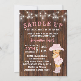 Invitación Saddle Up a Little Cowgirl es su camino Baby Showe