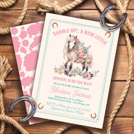 Invitación Saddle up Floral Pony cowgirl ducha