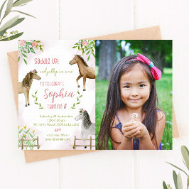 Invitación Saddle Up, Horse Birthday Photo Invitation