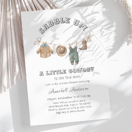 Invitación Saddle Up Little Cowboy Boy Baby Shower