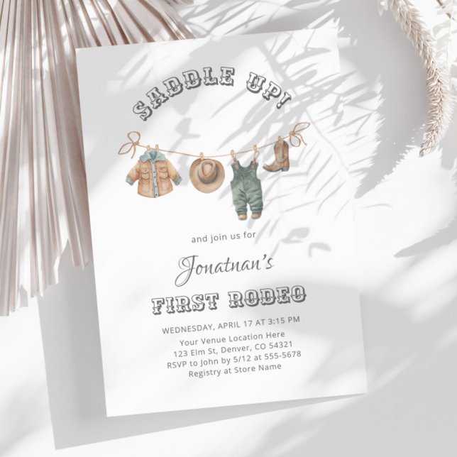 Invitación Saddle Up Little Cowboy First Rodeo Birday (Subido por el creador)