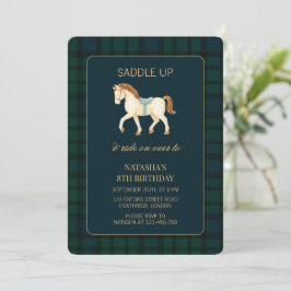Invitación Saddle Up Preppy Horse Birthday 