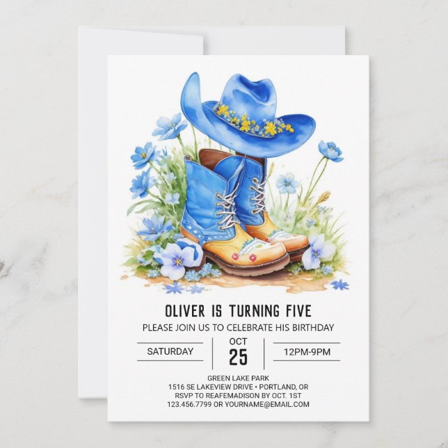Invitación Saddle Up Wild West Birthday (Anverso)