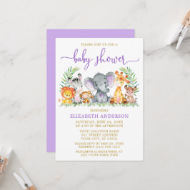 Invitación Safari acuarela Animales Morple Shower Gold