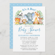 Safari acuarela Animales Polka Dots Blue Shower