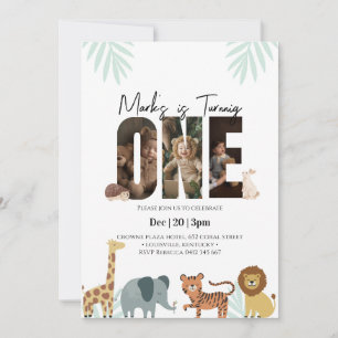 Invitación Safari Animal 1º cumpleaños