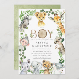 Invitación Safari Animal Baby Shower Invitation