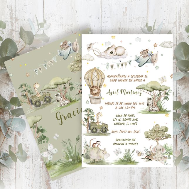 Invitación Safari Animal Boho Baby Shower (Subido por el creador)