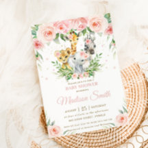 Safari animal de la jungla Rubor rosa Floral Baby 