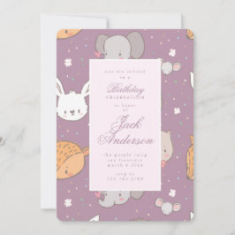 Invitación Safari Animal Jungle Chica de la fiesta de cumplea