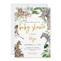 Safari Animal Jungle Género Neutral Baby Shower