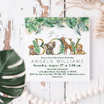 Invitación Safari Animal Jungle Green & Gold boy Baby Shower<br><div class="desc">Safari Animal Jungle Green & Gold boy Baby Shower</div>