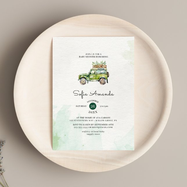 Invitación Safari Animal Nursery Baby Shower (Subido por el creador)