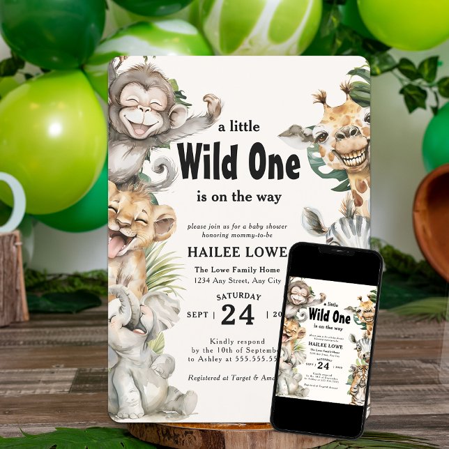 Invitación Safari Animal Wild One Jungle Baby Shower (Subido por el creador)