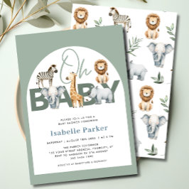 Invitación Safari Animales género Neutral Baby Shower