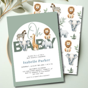 Invitación Safari Animales género Neutral Baby Shower