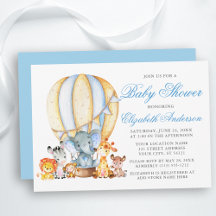 Safari Animales globo de aire Baby Shower Plata az